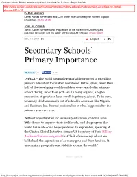 Secondary Schools' Primary Importance by Kamal Ahmad And