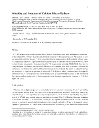 Solubility and Structure of Calcium Silicate Hydrate