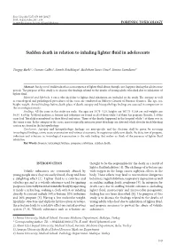 Sudden Death in Relation to Inhaling Lighter Fluid in Adolescents