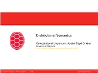 Distributional Semantics
