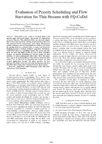 Evaluation of Priority Scheduling and Flow Starvation for Thin Streams with FQ-Codel
