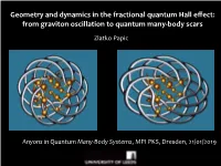 Geometry and Dynamics in the Fractional Quantum Hall Effect: from Graviton Oscillation to Quantum Many-Body Scars