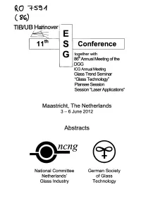 Glass Technology" Plansee Session Session "Laser Applications"