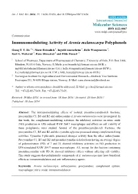 Immunomodulating Activity of Aronia Melanocarpa Polyphenols