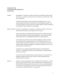 Q2'21 FB Follow up Call Transcript
