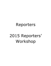 Reporters Workshop
