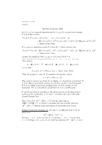 Second Partials Test Let F(X, Y) Be a Smooth Function and Let (X0,Y0)