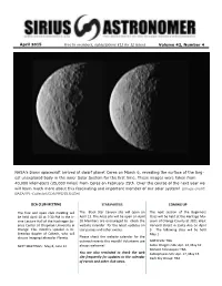 Sirius Astronomer) Or Editor Don Saito, Donsaito@Yahoo.Com
