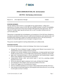 SQL Database Administrator