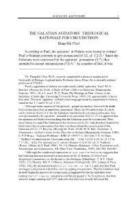 The Galatian Agitators' Theological Rationale for Circumcision