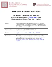 Verifiable Random Functions
