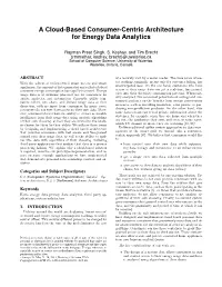A Cloud-Based Consumer-Centric Architecture for Energy Data Analytics
