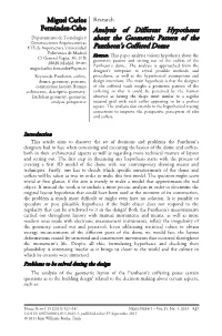 Analysis of Different Hypotheses About the Geometric Pattern of The
