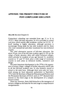 Appendix the Present Structure of Post -Compulsory Education