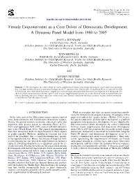 Female Empowerment As a Core Driver of Democratic Development: a Dynamic Panel Model from 1980 to 2005