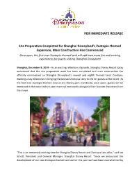 FOR IMMEDIATE RELEASE Site Preparation Completed For