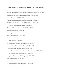 James Carroll Boston Globe Column Titles