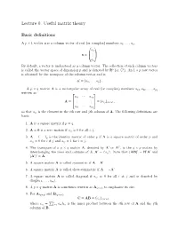 Lecture 0. Useful Matrix Theory