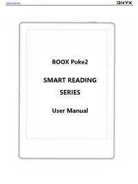 Onyx Boox Poke 2 User Manual and Guide