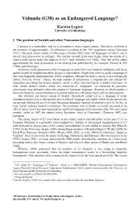 Vidunda (G38) As an Endangered Language?