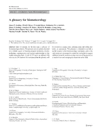 A Glossary for Biometeorology