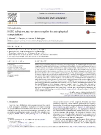 A Python Just-In-Time Compiler for Astrophysical Computations✩ J