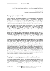 An EU Perspective to Declining Populations and Healthcare