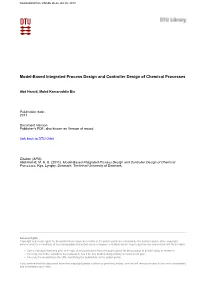 Model-Based Integrated Process Design and Controller Design of Chemical Processes