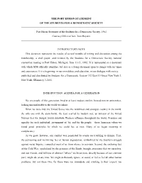 The Port Huron Statement of the Students for a Democratic Society
