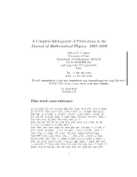 A Complete Bibliography of Publications in the Journal of Mathematical Physics: 2005–2009