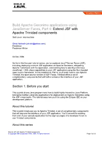 Extend JSF with Apache Trinidad Components Skill Level: Intermediate
