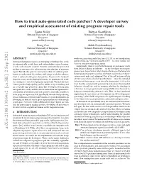 How to Trust Auto-Generated Code Patches? a Developer Survey And