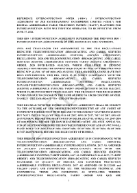 Reference Interconnection Offer