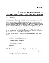 Chapter 5 Industry Subcategorization for Effluent Limitations Guidelines
