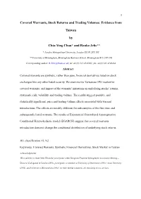 Covered Warrants in Taiwan, and Are Consistent with Our Hypothesis 3
