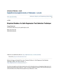 Empirical Studies of a Safe Regression Test Selection Technique