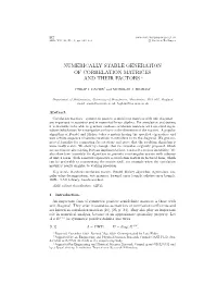 Numerically Stable Generation of Correlation Matrices and Their Factors ∗