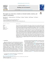 The Impact of a View from a Window on Thermal Comfort, Emotion, and Cognitive Performance