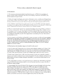 Written Evidence Submitted by Rank Group Plc