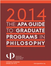 2014 Guide to Graduate Programs in Philosophy