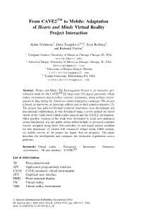 Adaptation of Hearts and Minds Virtual Reality Project Interaction