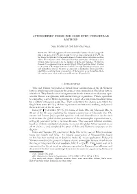 Automorphic Forms for Some Even Unimodular Lattices