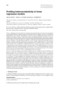 Profiling Heteroscedasticity in Linear Regression Models