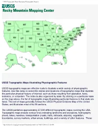 USGS Topographic Maps Illustrating Physiographic Features