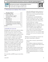 1.3 Wastewater and Ambient Water Quality · Understand the Quality, Quantity, Frequency and Sources of Applicability and Approach