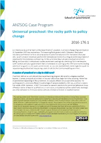 ANZSOG Case Program Universal Preschool: the Rocky Path to Policy Change 2016-176.1