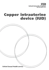 Copper Intrauterine Device (IUD)