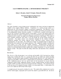 Gas Turbine Engine: a Senior Design Project