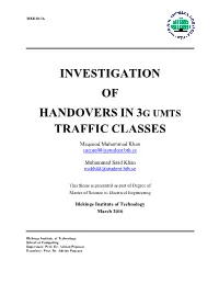 Investigation of Handovers in 3G Umts Traffic Classes