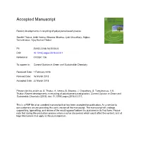 Recent Developments in Recycling of Polystyrene Based Plastics